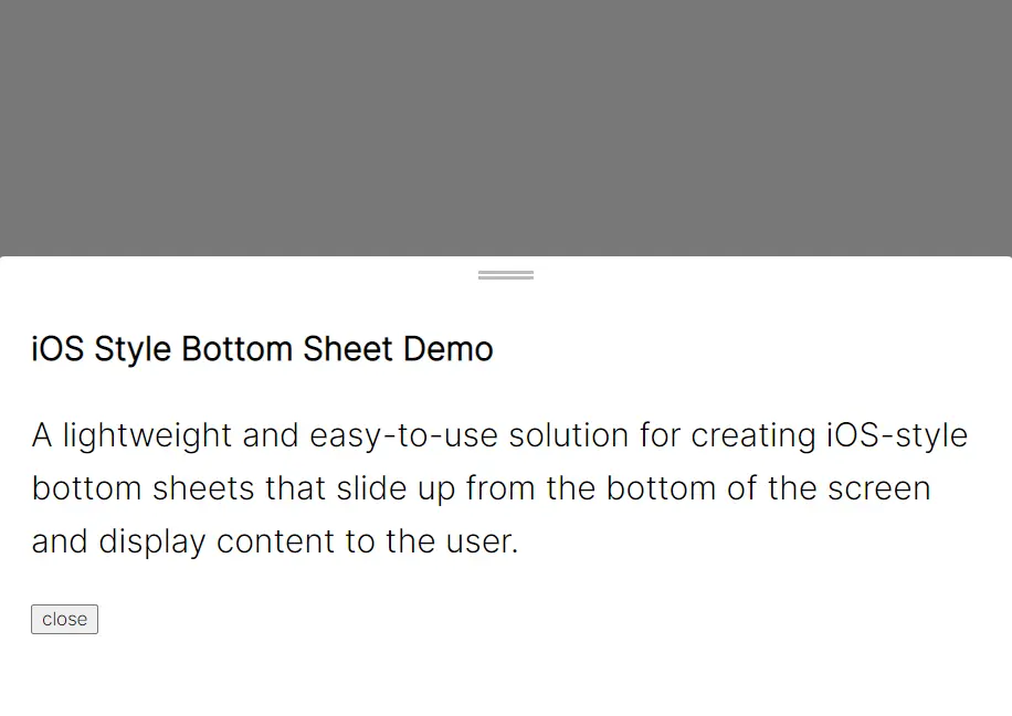 iOS Style Bottom Sheet In Vanilla JavaScript | CSS Script