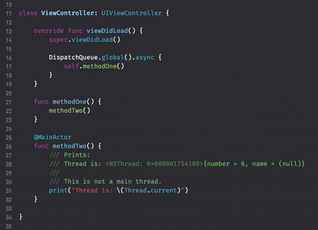 No modo de linguagem Swift 5, é possível encontrar comportamentos inesperados do ator principal.