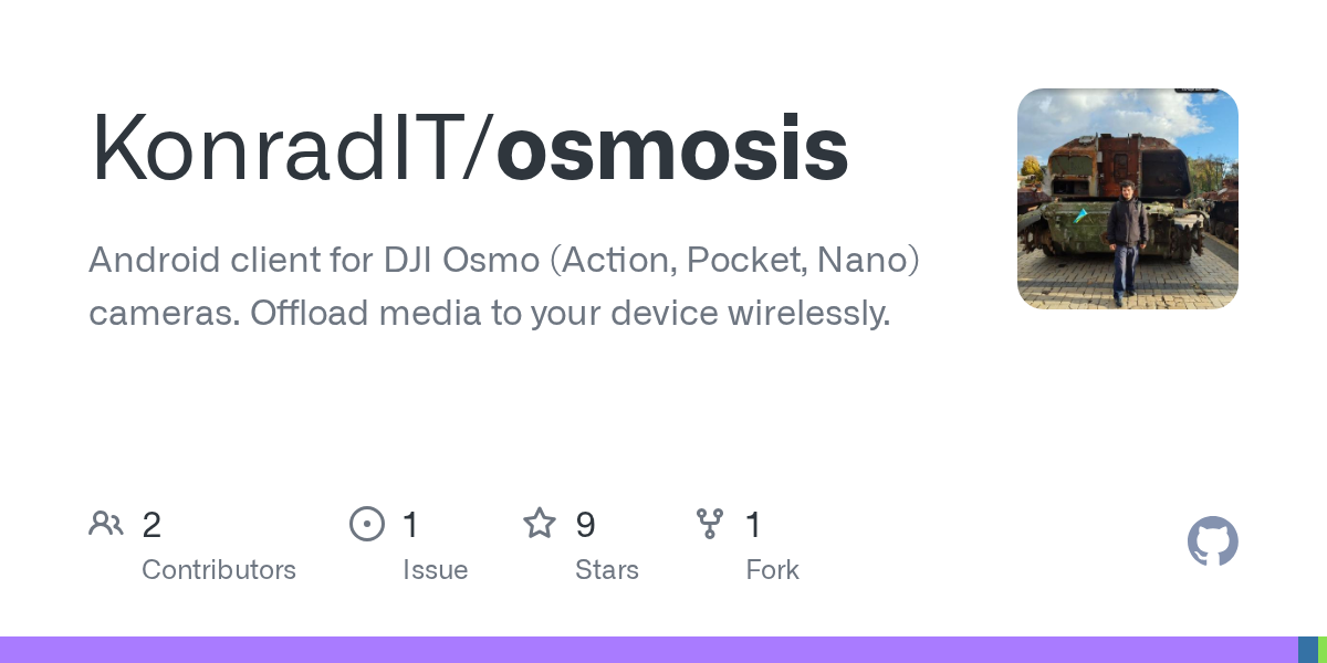 Android client for DJI Osmo (Action, Pocket, Nano) cameras. Offload media to your device wirelessly. - KonradIT/osmosis