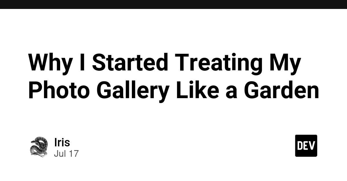 Why I Started Treating My Photo Gallery Like a Garden - DEV Community