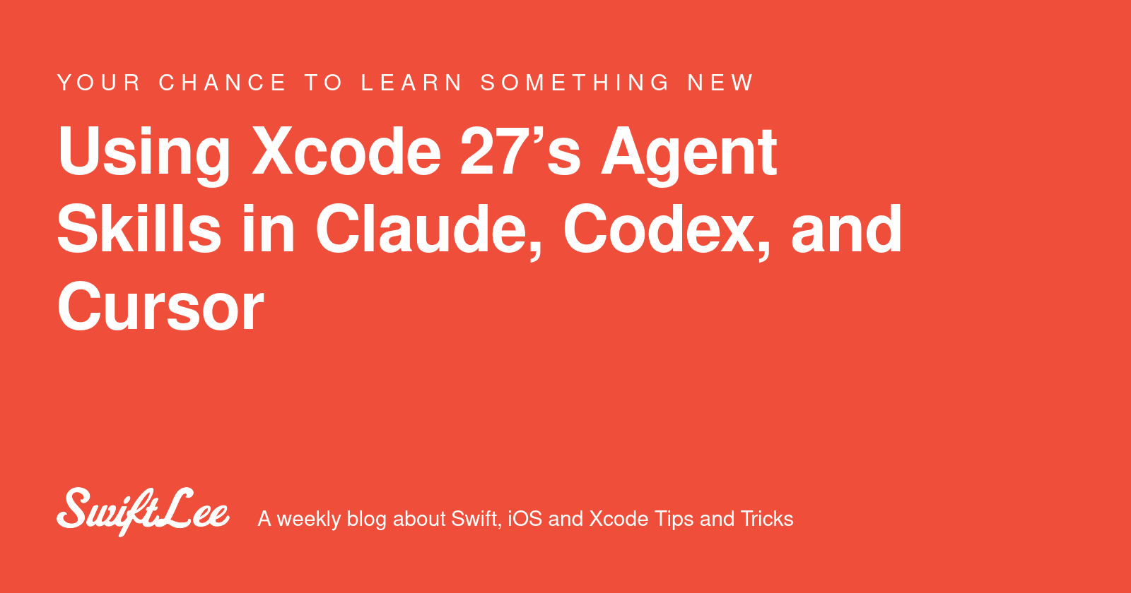 Using Xcode 27's Agent Skills in Claude, Codex, and Cursor - SwiftLee